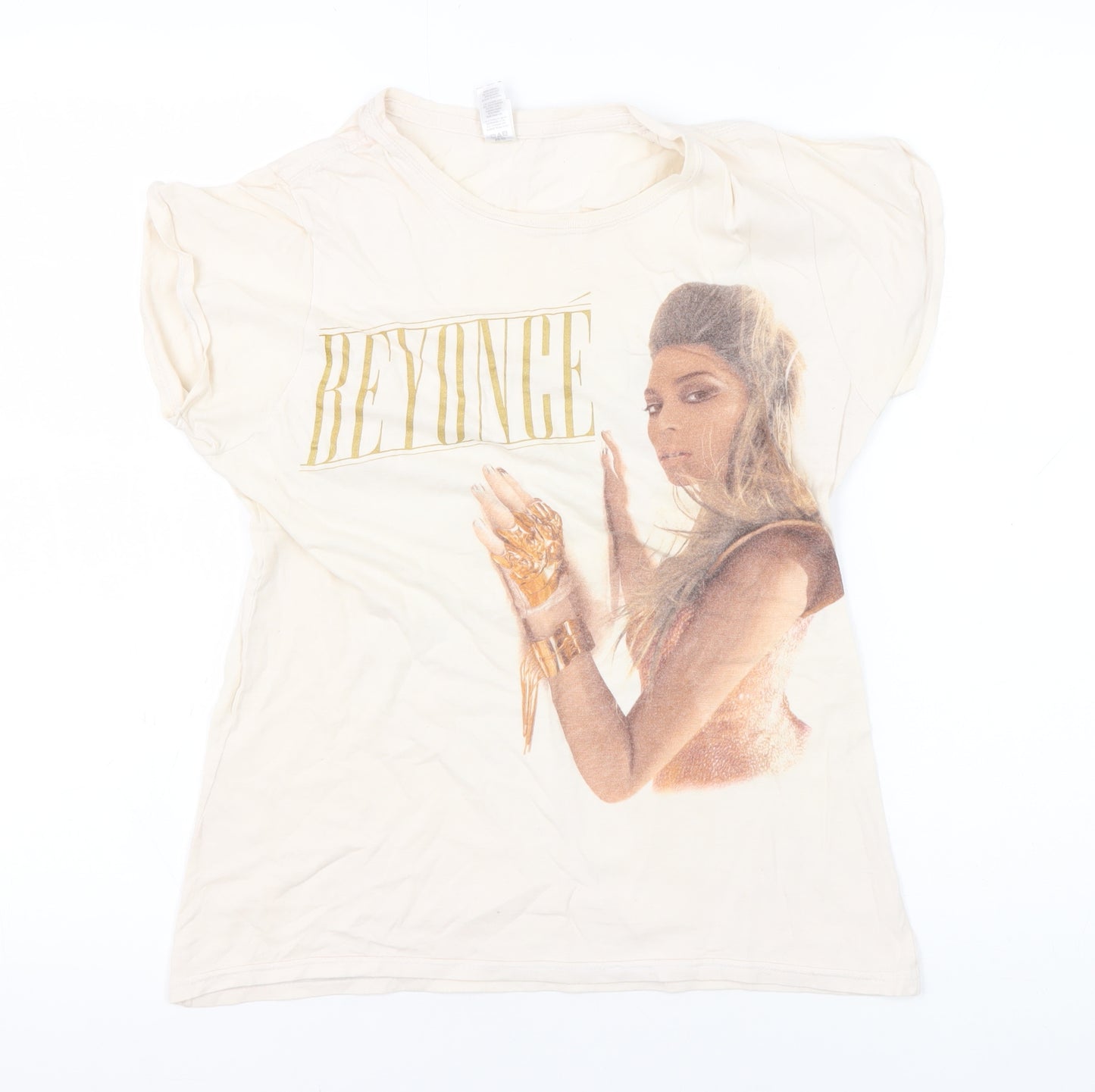 Gildan Women's Beige M Beyonce Tour T-Shirt, Music Theme