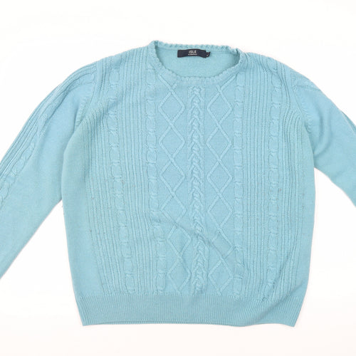 Isle Essentials Men's Blue Pullover Jumper L