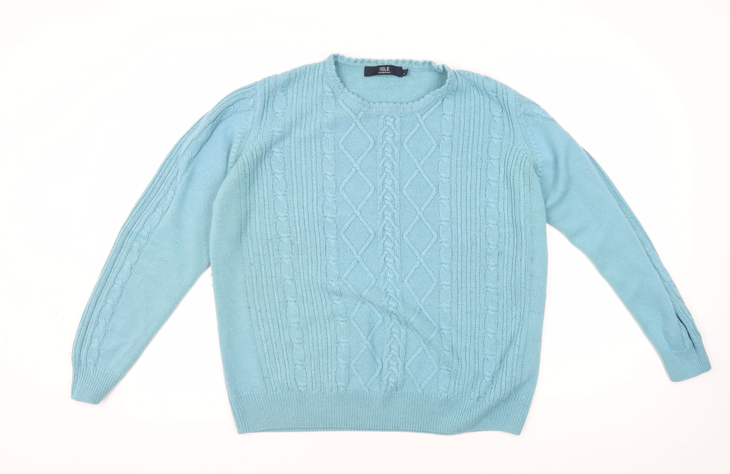 Isle Essentials Men's Blue Pullover Jumper L