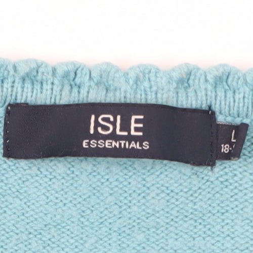 Isle Essentials Men's Blue Pullover Jumper L