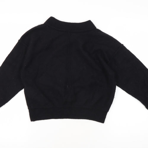 Free People Women's Black Wool Pullover Jumper Size S