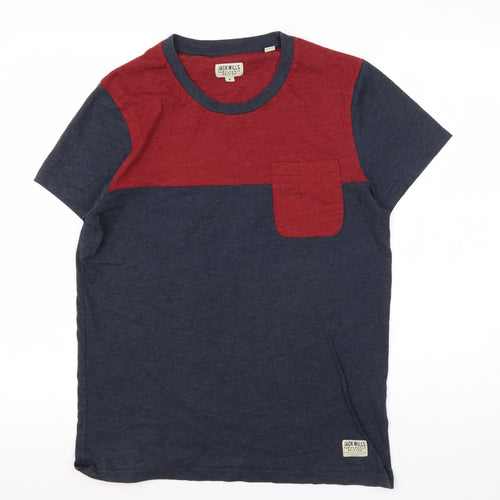 Jack Wills Men’s Colourblock T-Shirt, M, Multicoloured