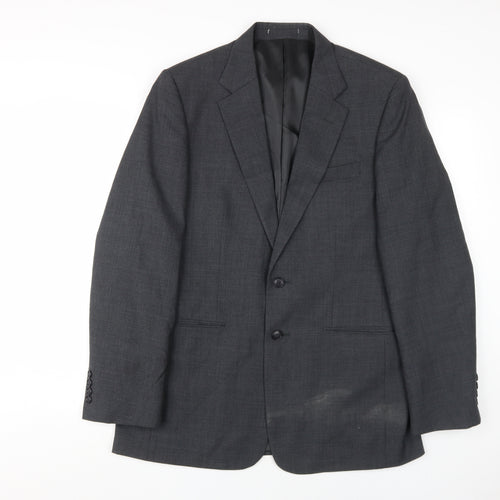 Jaeger Men's Grey Wool Blazer 40R Notch Lapel
