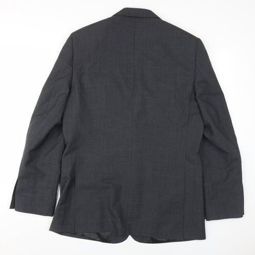 Jaeger Men's Grey Wool Blazer 40R Notch Lapel
