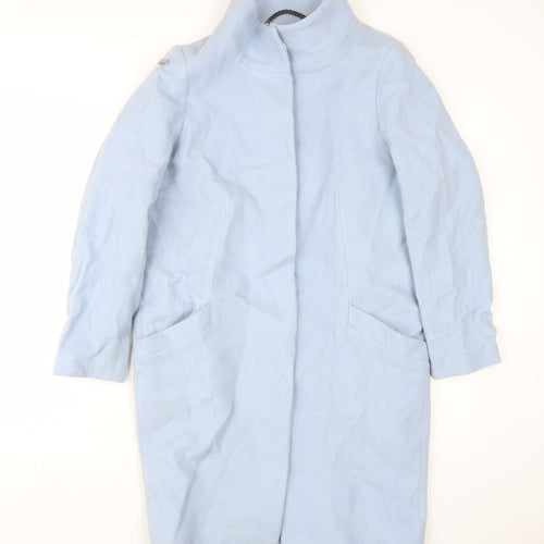 Pure Collection Women's Blue Long Wool Coat Size 10