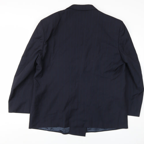 St Michael Men's Navy Double-Breasted Wool Blazer 44S