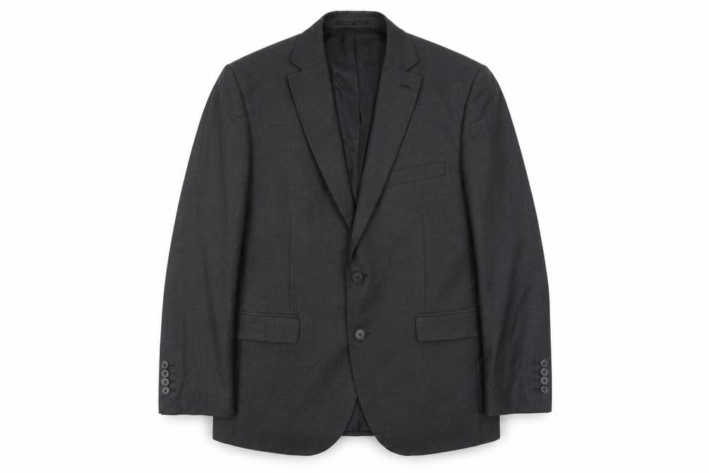 Front view of Moss Esq. Men's Black Suit Jacket Size 40S