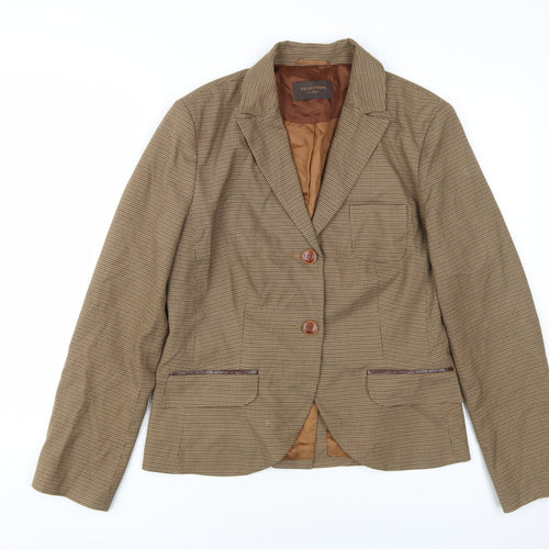 s.Oliver Women's Brown Check Blazer Size 14 Workwear
