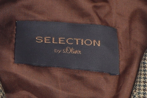 s.Oliver Women's Brown Check Blazer Size 14 Workwear