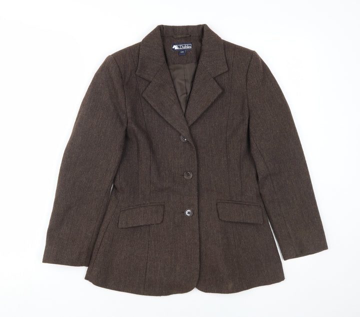 Dublin Women's Brown Tweed Blazer, UK 0, Classic Fit