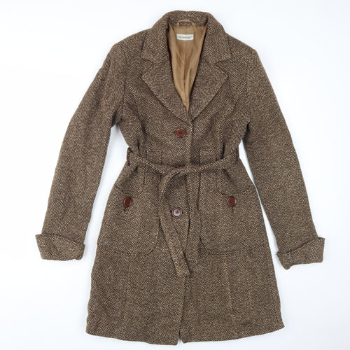 Clockhouse Women's Brown Herringbone Trench Coat Size 14