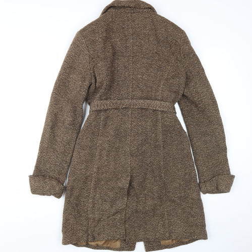 Clockhouse Women's Brown Herringbone Trench Coat Size 14