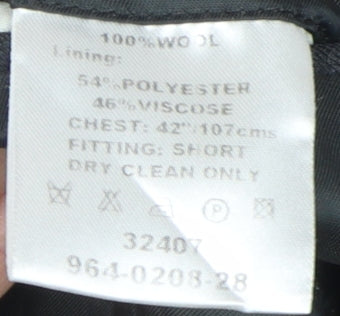 Lanificio Cerruti Men's Black Blazer, Short Fit, 42S