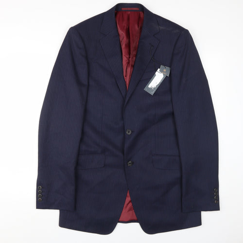 Marks and Spencer Men's Blue 38 Extra Long Wool Blazer