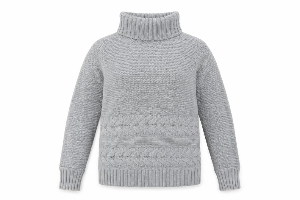 Front view of Jones New York Women's Grey Roll Neck jumper L