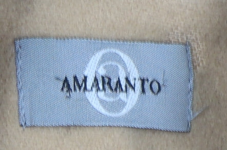Amaranto Women's Beige Wool Overcoat Size 14