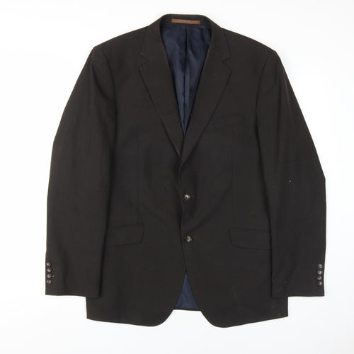 Marks and Spencer Men's Brown Blazer 42R, Two-Button, Single-Vent