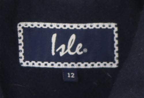 Isle Women's Blue Overcoat Size 12 Regular Fit