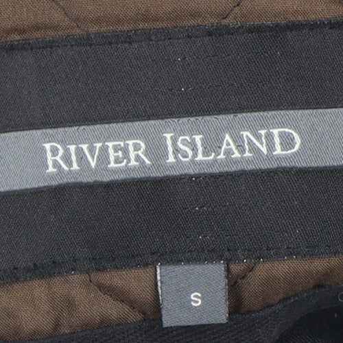 River Island Men's Black Wool Parka Coat Size S