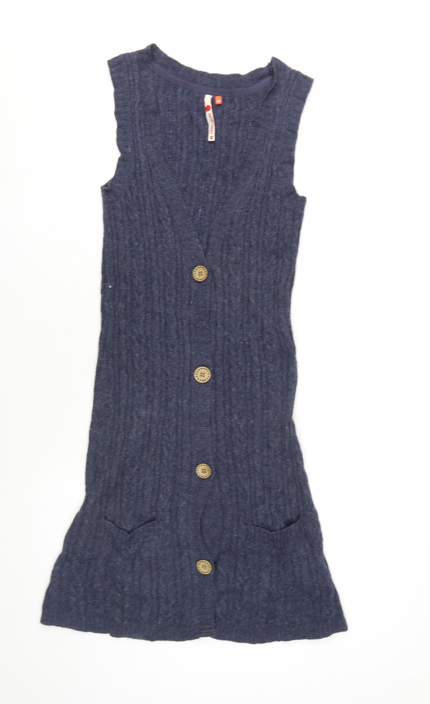 White Stuff Women's Blue Cable-Knit Cardigan Size 10