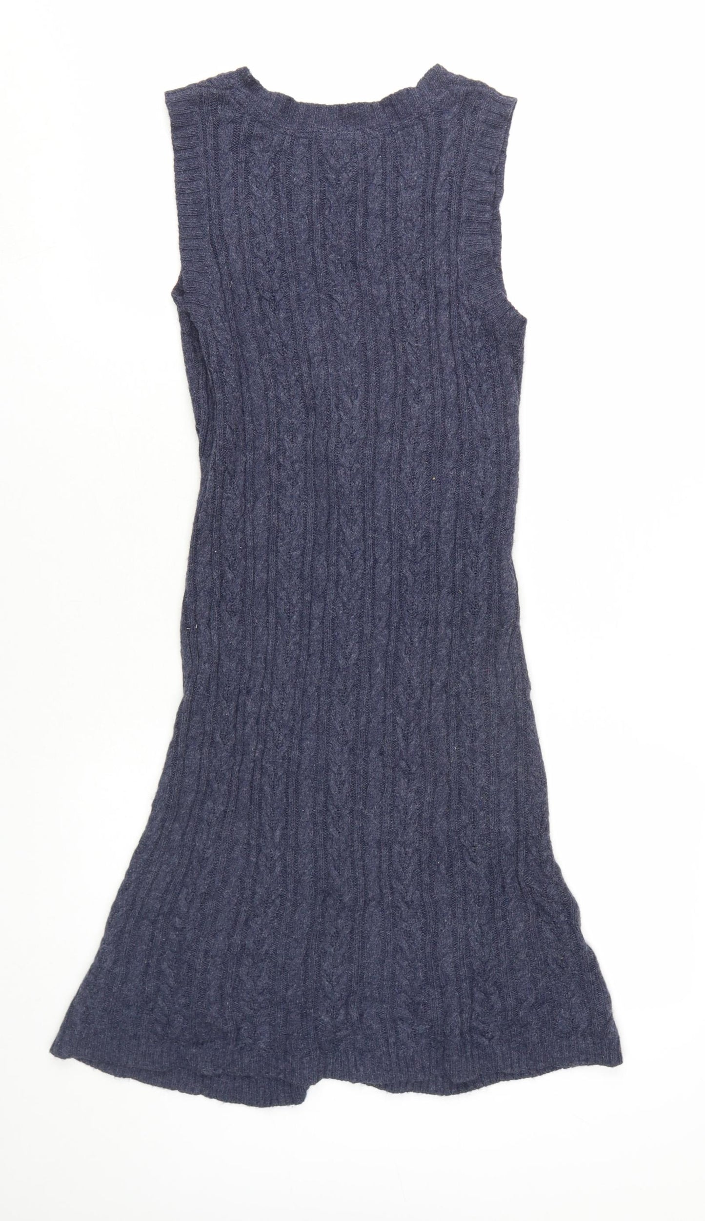 White Stuff Women's Blue Cable-Knit Cardigan Size 10