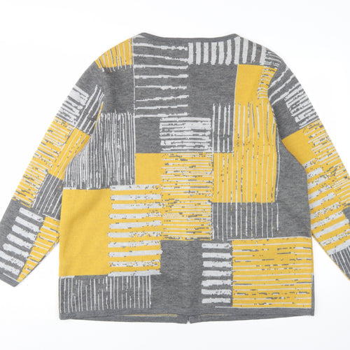 Afibel Women's Grey Yellow Cardigan UK 20