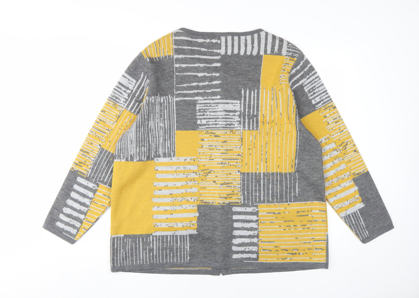 Afibel Women's Grey Yellow Cardigan UK 20