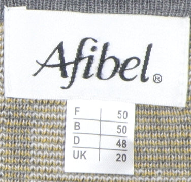Afibel Women's Grey Yellow Cardigan UK 20
