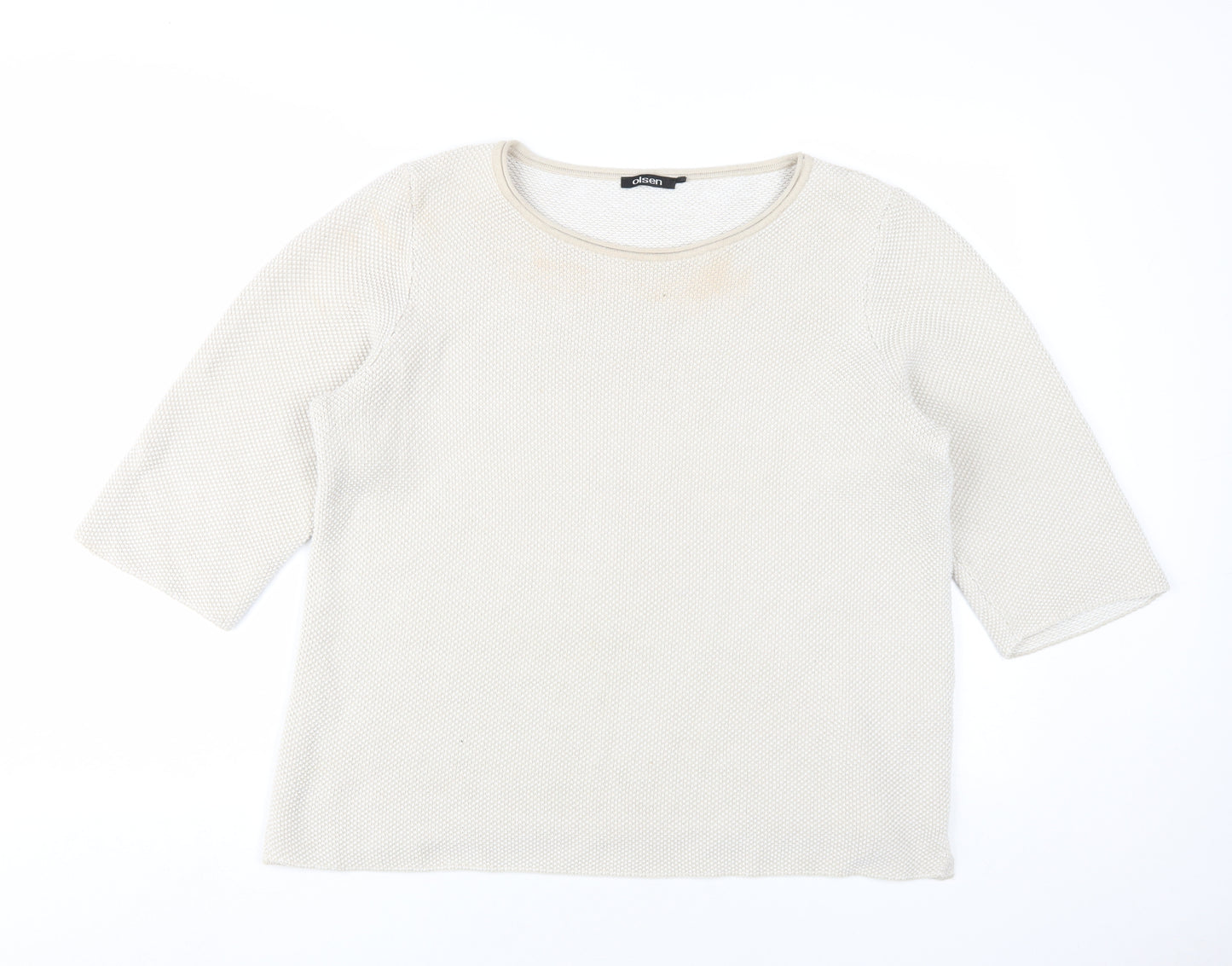 Olsen Women's White Pullover Jumper Size 18 Round Neck