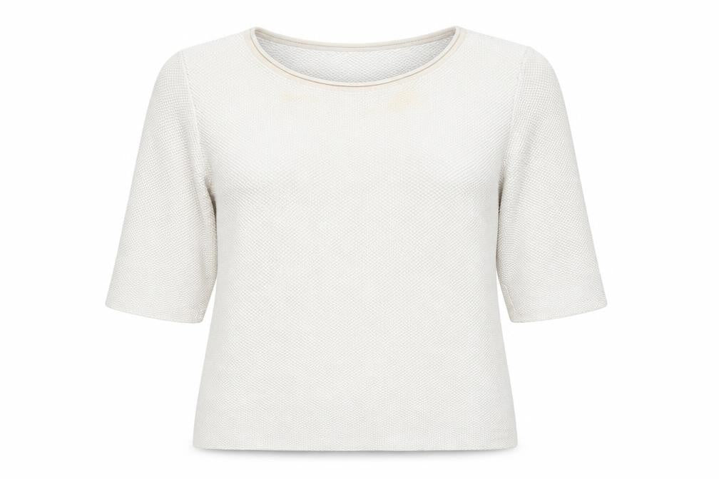 Front view of Olsen Women's White jumper, size 18, Round Neck