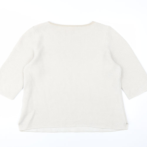 Olsen Women's White Pullover Jumper Size 18 Round Neck