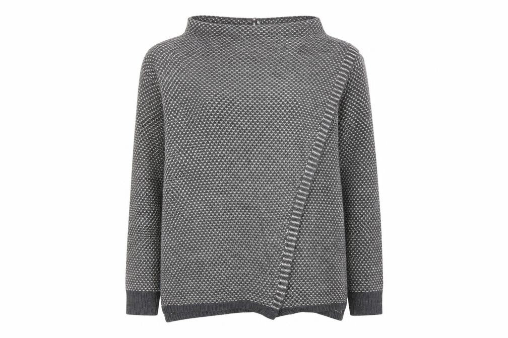 Front view of JoJo Maman Bébé Women's Grey Knit jumper S