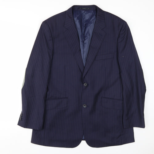 T.M. Lewin Men’s Blue Striped Wool Blazer 42S