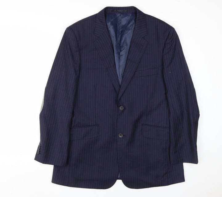 T.M. Lewin Men’s Blue Striped Wool Blazer 42S