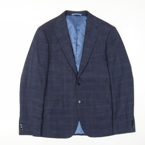 Moss London Men's Blue Check Slim Fit Blazer 40R
