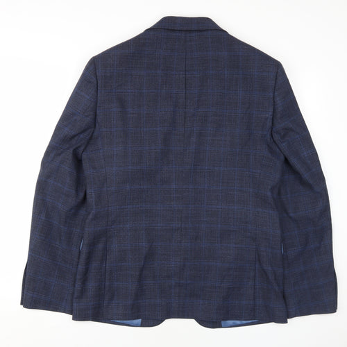Moss London Men's Blue Check Slim Fit Blazer 40R