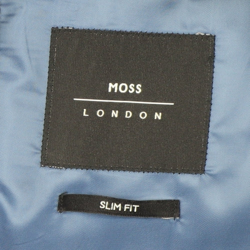 Moss London Men's Blue Check Slim Fit Blazer 40R