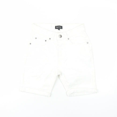 boohooMAN Men's White Shorts XS