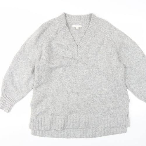 Marks and Spencer Women's Grey V-Neck Pullover Jumper Size 12