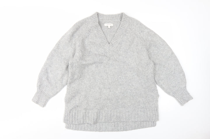 Marks and Spencer Women's Grey V-Neck Pullover Jumper Size 12