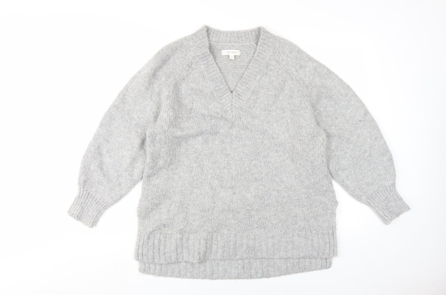 Marks and Spencer Women's Grey V-Neck Pullover Jumper Size 12