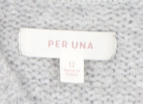 Marks and Spencer Women's Grey V-Neck Pullover Jumper Size 12