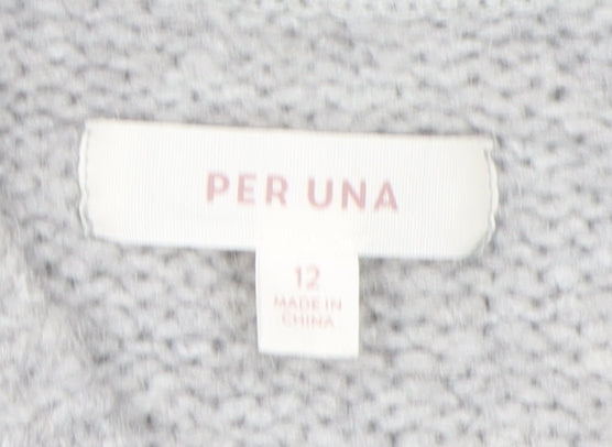 Marks and Spencer Women's Grey V-Neck Pullover Jumper Size 12