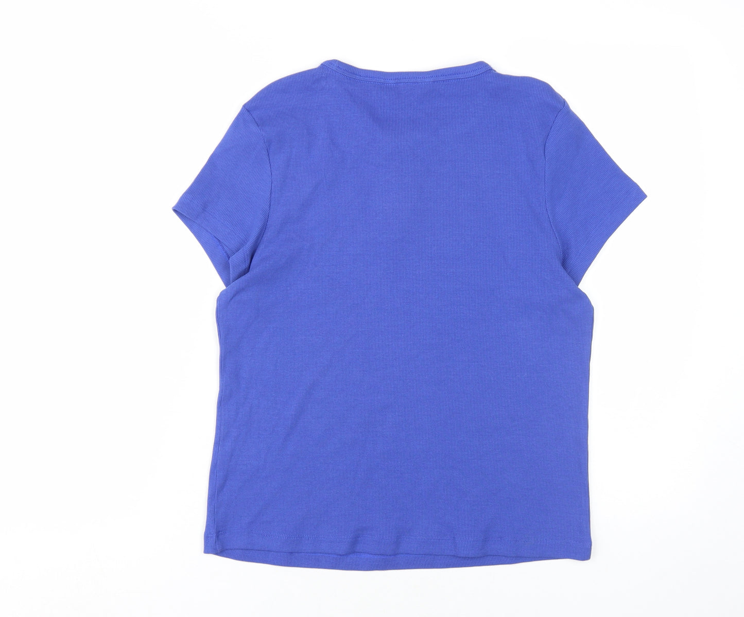 Marks and Spencer Women's Blue Crew Neck T-Shirt Size 16
