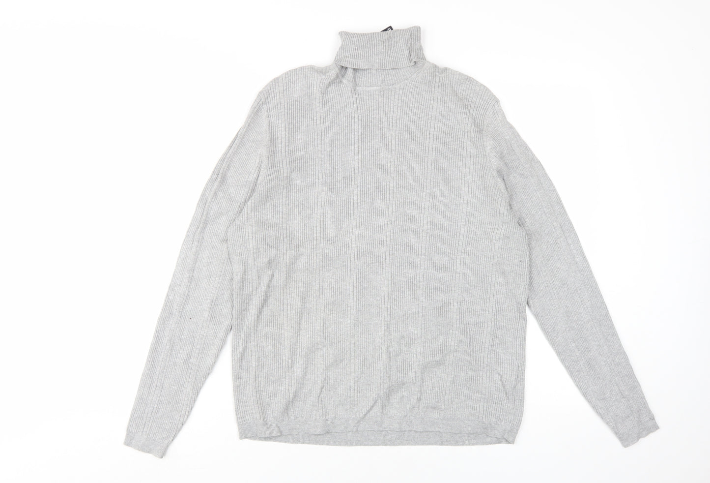 Marks and Spencer Women's Grey Roll Neck Jumper, Size 18