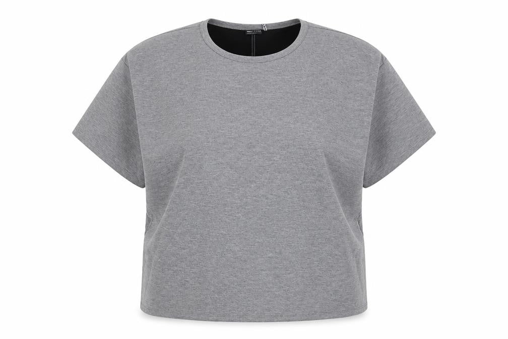 Front view of ASOS Women Grey Basic T-Shirt UK 30 Relaxed Fit