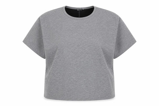 Front view of ASOS Women Grey Basic T-Shirt UK 30 Relaxed Fit