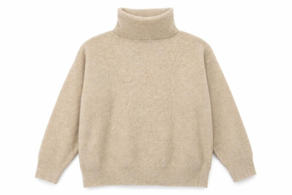 Front view of New Look Women's Beige Roll Neck jumper - M
