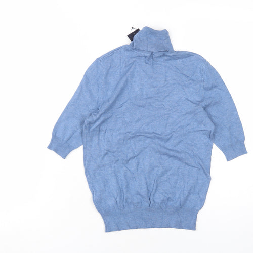 Marks and Spencer Women's Blue Roll Neck Jumper Size 6