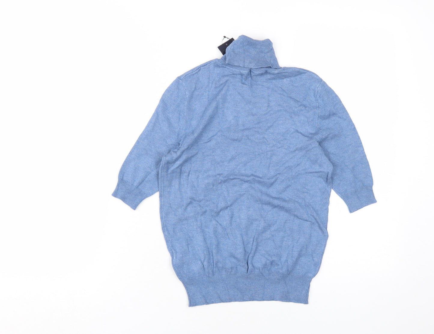 Marks and Spencer Women's Blue Roll Neck Jumper Size 6